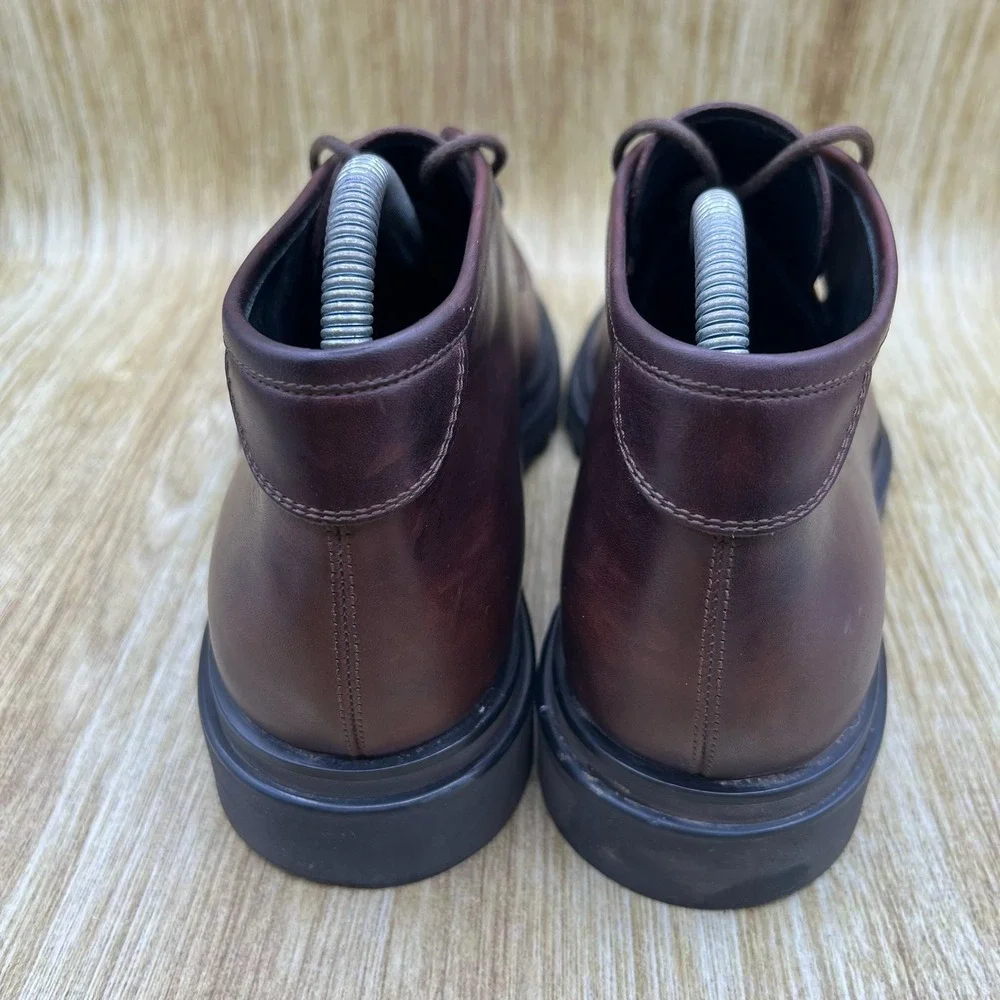 Salvatore Ferragamo Charlie Chukka Boots Men's 6.5 EE Brown Leather Gancini